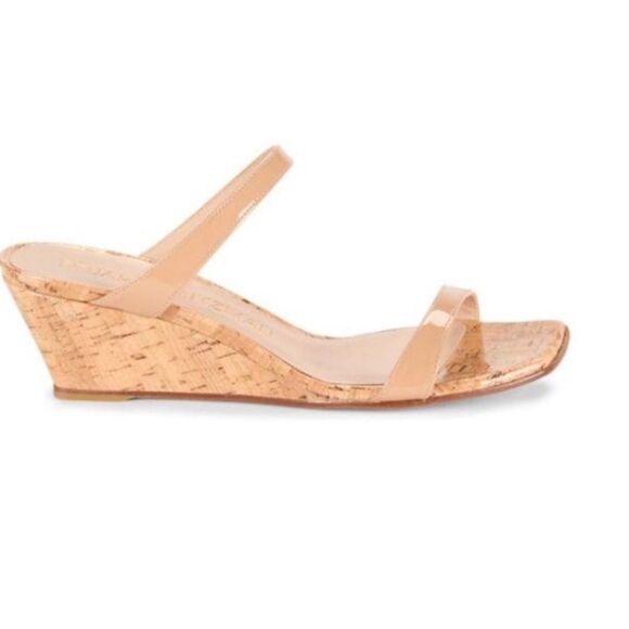 Stuart Weitzman Tan Wedge Sandals/Dust Bag 5 NWT - Picture 1 of 7